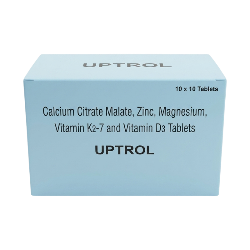 Uptrol — Calcium citrate malate 1000mg + zinc oxide 15mg + magnesium oxide 50 mg + vitamin D3 1000 I.U + vitamin k2-7(1%) 50mcg